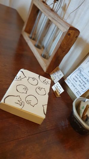 Cute interior design at Mokumoku in Kyoto