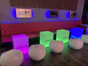 Interior club vibes at Pekoe in Sunnyvale