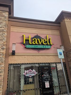Outside sign at Haveli Indian Cuisine & Bar in Sparks