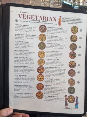 Vegetarian main page at Haveli Indian Cuisine & Bar in Sparks