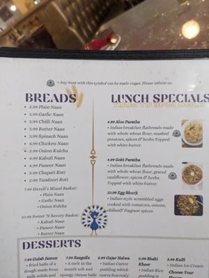 Lunch special available vegan at Haveli Indian Cuisine & Bar in Sparks