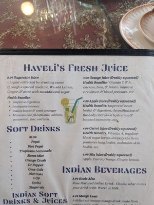 Fresh juice at Haveli Indian Cuisine & Bar in Sparks