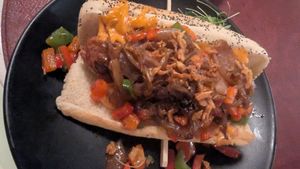 Vegan bratwurst at Boozehounds in Palm Springs