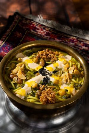 Aush Reshteh (Persian Noodle Pottage) at Celeshmet in Vancouver