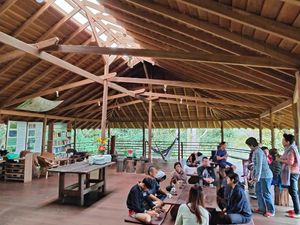 main activities hall and dining area at Terra Tree House in Brinchang