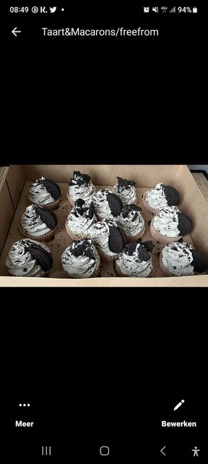 Oreo cupcakes at Taart&Macarons in Zwaag