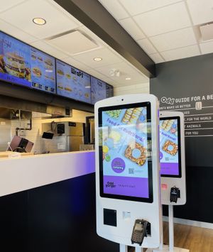 2 ordering screens  at Odd Burger in Brampton