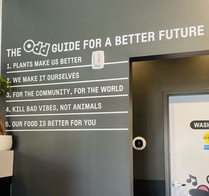 Wall messages  at Odd Burger in Brampton