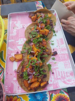 camote tacos at Los Carnales in Cologne
