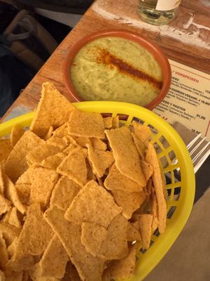 Nachos with hot guacamolee  at Los Carnales in Cologne