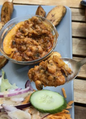 Black-eyed pea stew - close-up (part of Red Red) #Veganuary at DIDI PA - West African Kitchen in Berlin