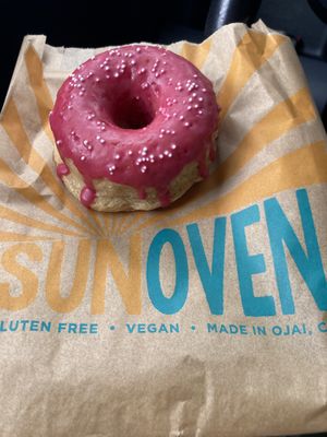 Pink (Vanilla) Donut  at SunOven Gluten Free Bakery in Ojai