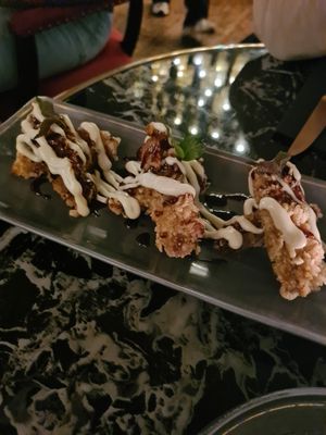 Aubergine tempura at Bless in Berlin