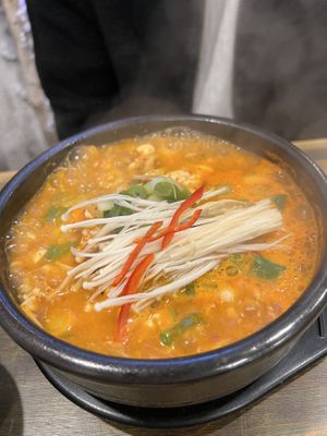 Mushroom/tofu stew  at Jang Dok Dae in Flushing