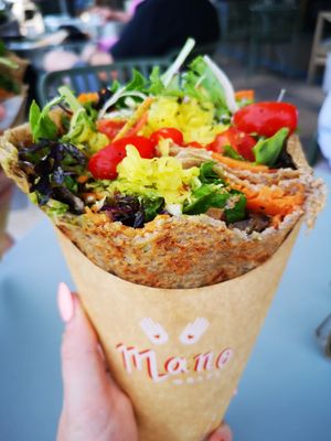 Already nibbled some before taking the photo at Mano Wraps in Busselton