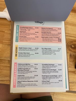 Menu   at The Village Bakery and Cafe in Siem Reap