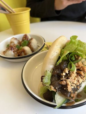 Dim sums and aubergine bao  at Lil Bao  in Brussels
