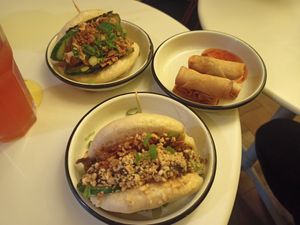 Spring rolls and baos at Lil Bao  in Brussels