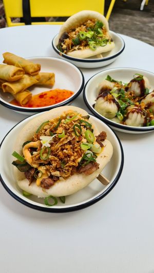 Jackfruit Bao, spring rolls, dims at Lil Bao  in Brussels