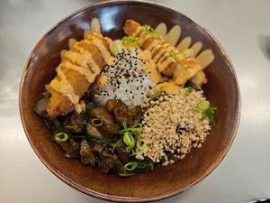 Spicy aubergenius bowl at Lil Bao  in Brussels