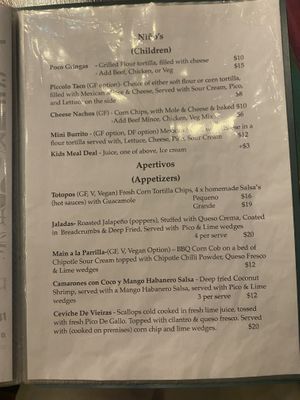 I didnt photo the whole menu but its on their website!  at La Hacienda 101 in Emerald Beach