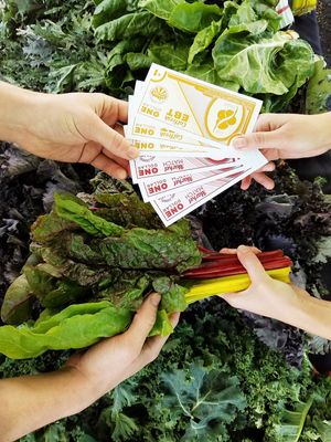 . at Inner Sunset Farmers' Market in San Francisco