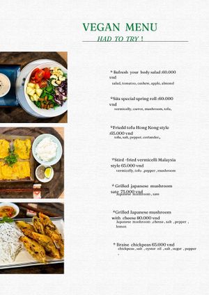 new vegan food  at Sữa Cafe in Hoi An