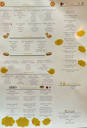 Main menu  at Tegridy Foods in Redcar