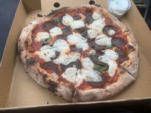 Pepper-noni and vegan garlic sass   at Tegridy Foods in Redcar