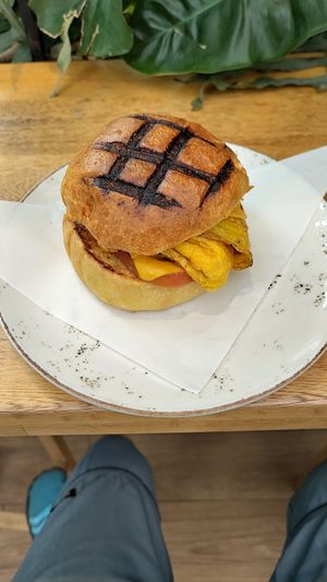 Egg sandwich at Azahar Café in Bogota