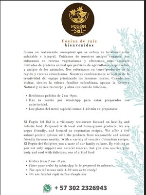  at FOGÓN DEL SOL - Cocina De Raiz in Minca