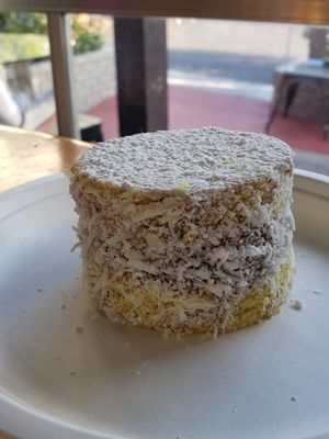 A vegan Alfajor, a new personal favorite dessert! at Dark & Light Cafe in Mount Dora