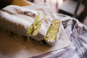 VEGAN LEMON CAKE at Dark & Light Cafe in Mount Dora