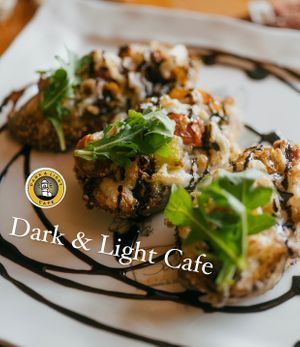 Vegan Bruschettas at Dark & Light Cafe in Mount Dora