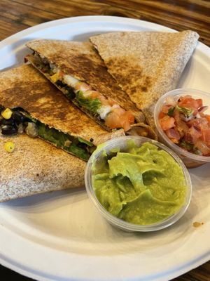 Quinoa black bean quesadillas   at Dark & Light Cafe in Mount Dora