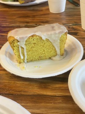 Vegan lemon cakee  at Dark & Light Cafe in Mount Dora