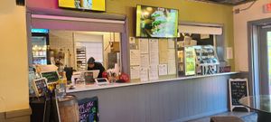 In the food court at Dark & Light Cafe in Mount Dora