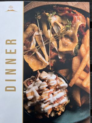 Dinner menu 1  at Tullah Lakeside Lodge in Tullah