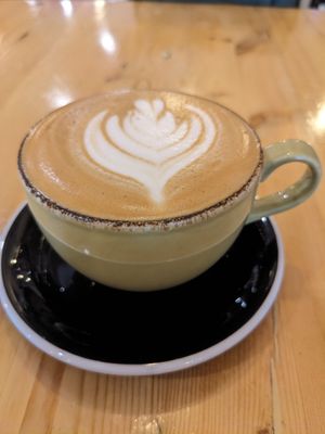 Cappuccino with almond milk at Cafe Moose in Dushanbe