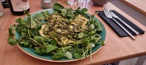 Green velvet at Pastan Brighton in Brighton