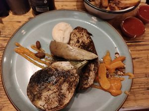 Grilled eggplant at Brauhaus Johann Schäfer in Cologne