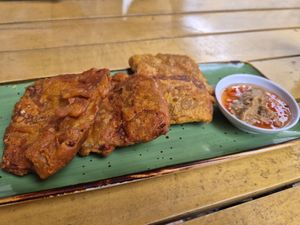 Fried tempeh at Koempul in Berlin