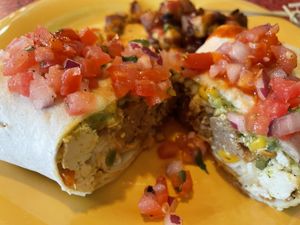 vegan burrito: a thing of beauty  at The Friendly Toast in Portland