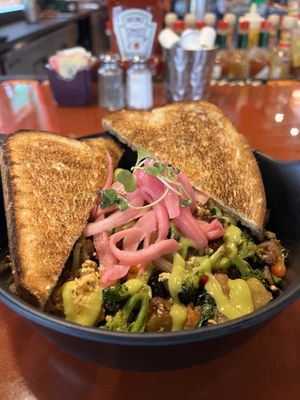 Tofu scramble breakfast bowll  at The Friendly Toast in Portland