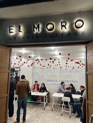 Churreria El Moro Condesa - front entrance  #Veganuary at Churreria El Moro - Michoacán in Mexico City
