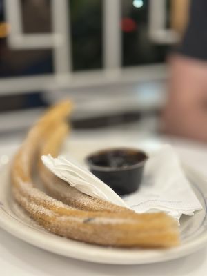Churros are life changing- dips are not vegan but they are great without anything   at Churreria El Moro - Michoacán in Mexico City