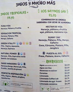 Menu 2 of 17, March 2023 at 1835 Coffee Lab in Puerto Ayora