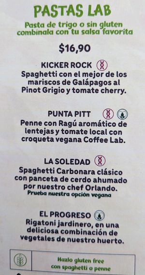 Menu 12 of 17, March 2023 at 1835 Coffee Lab in Puerto Ayora