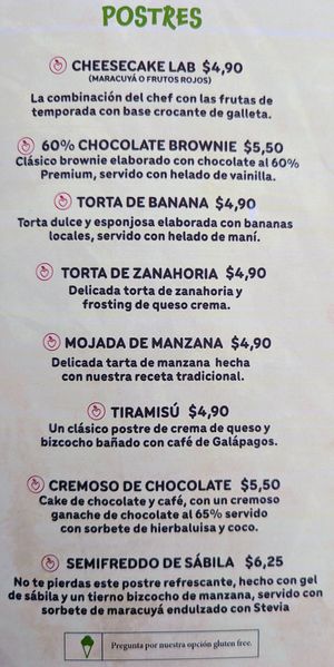 Menu 13 of 17, March 2023 at 1835 Coffee Lab in Puerto Ayora