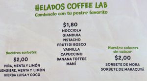 Menu 14 of 17, March 2023 at 1835 Coffee Lab in Puerto Ayora